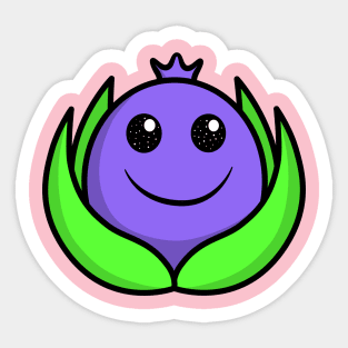 Cute Kawaii Happy Smiling Blueberry Sticker